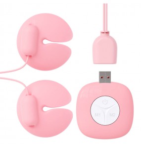 ROSELEX - Vibrating Nipple Clamps Remote Control Breast Massager (Chargeable - Pink)